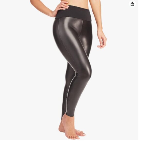 Red Hot by SPANX Faux Leather Look Shaping Leggings - Picture 1 of 8